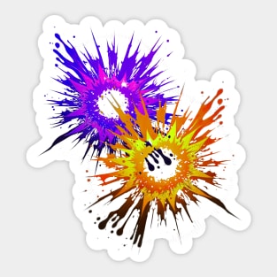 Abstract Colourful Reaction, Explosion Of Colour Sticker